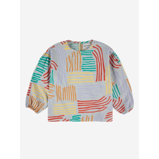 Crazy lines all over long sleeve shirt